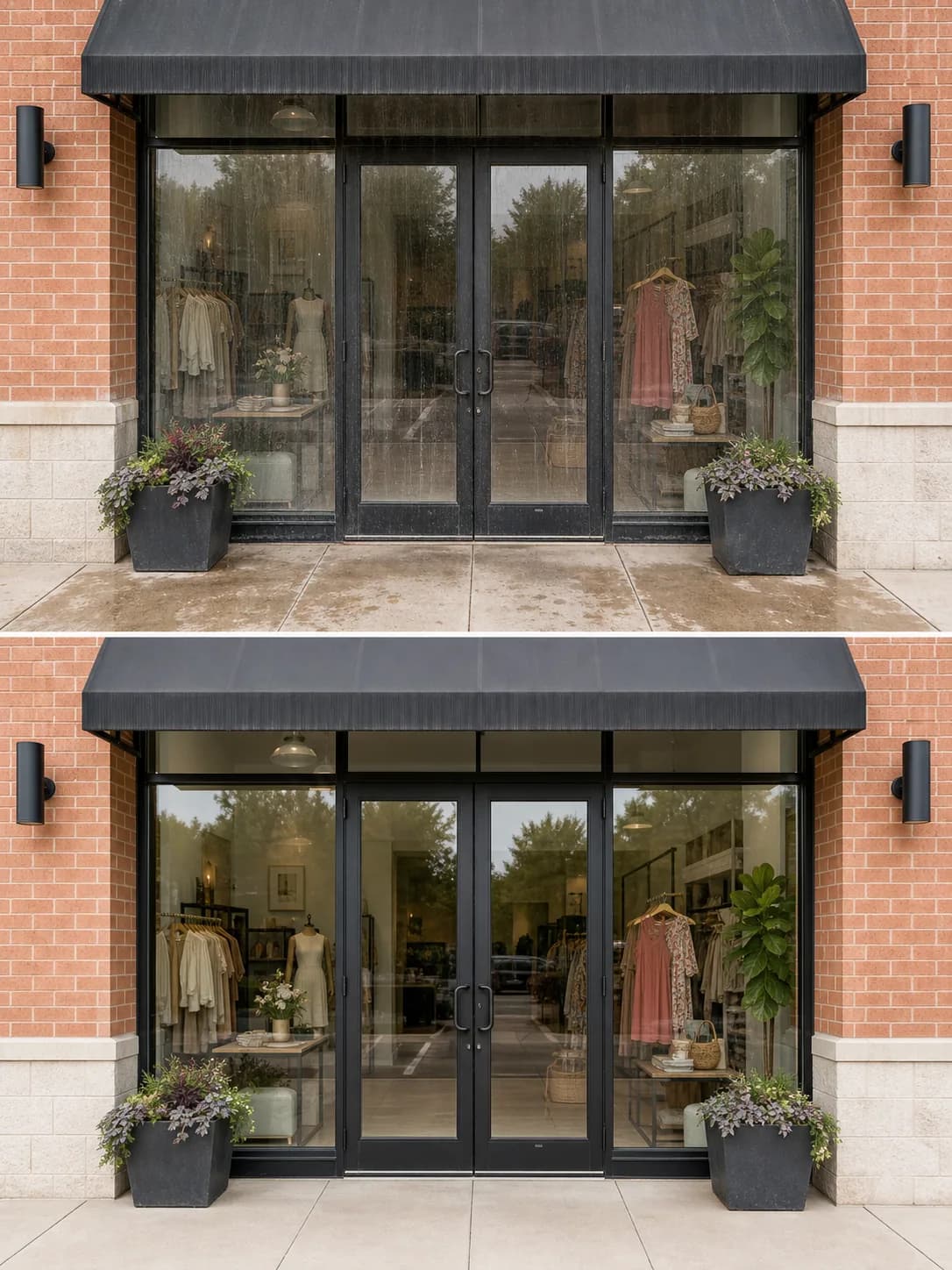 Before and after example of storefronts